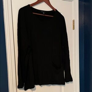 Eileen Fisher Black Long Sleeve Knit Top